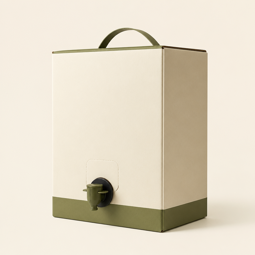 Packaging bag-in-box 5 litri per olio extravergine di oliva